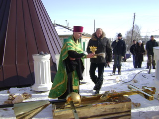 Освящение храмовых крестов.Март 2009г.